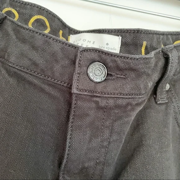 NWOT Kate Spade Broome Street Black Crop Mid Rise Straight Leg Jeans 31 - Picture 3 of 13